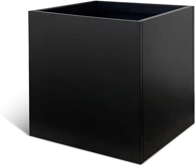 Galvanized Steel Planter Box Black Metal Planter 20Inch Large Square Indoor by GZGNEEVL