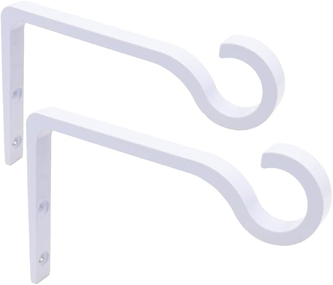 White Hanging Plant Bracket 6inch Metal Plant Hook Shepherds Hook Decorative by QIEGL