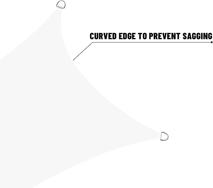 LOVE STORY Right Triangle 8'x11'x13.6' Waterproof Sun Shade Sail Canopy UV Block - Image 6