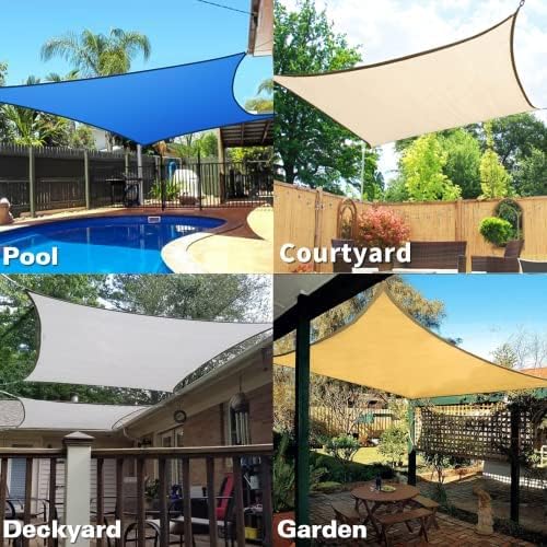 KANAGAWA 18'X22' Sand Custom Size Sun Shade Sail Rectangle UV Block Canopy Cover - Image 7