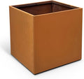 Corten Steel Planter Box Metal Outdoor Planter Large Square Cube Rustic 32 Inch by GZGNEEVL