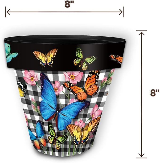 Briarwood Lane Checkered Butterflies Small Planter - Image 5