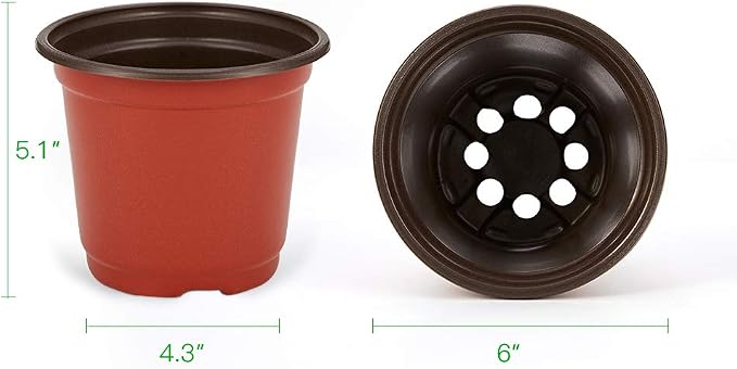 JERIA 100-Pack 6 Inch Plastic Nursery Pots Come - Image 2