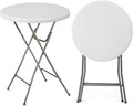 VINGLI 32" Plastic Folding Round Table Bar Height, HDPE Matrial by VINGLI