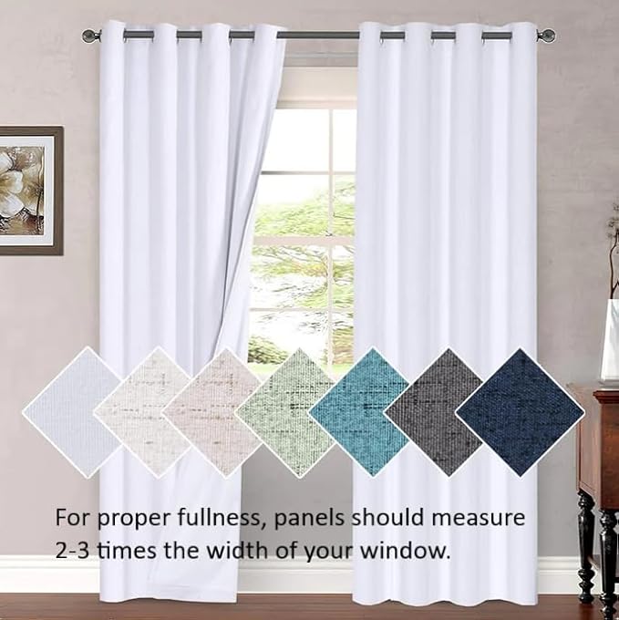 H.VERSAILTEX 108 inch Curtains, Linen Blackout Curtains 100% Absolutely Blackout - Image 9