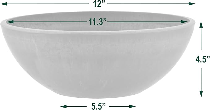 PSW Pot Collection M30TP 12-inch Plastic/Stone/Wood Composite Low Bowl Planter - Image 4