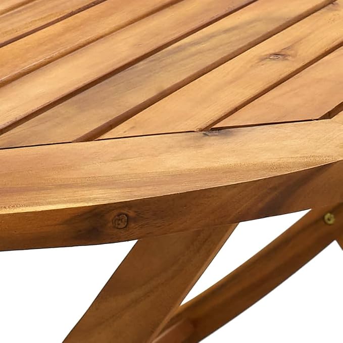 vidaXL Solid Acacia Wood Folding Patio Table - Image 7