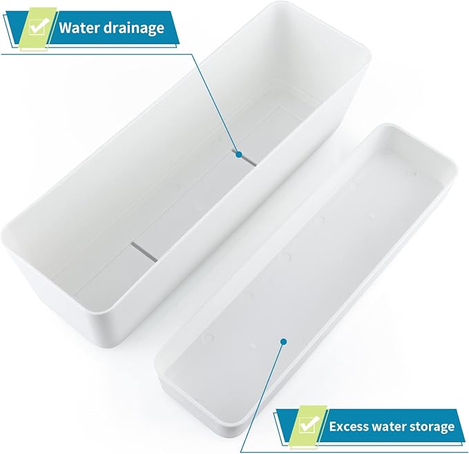 Skelang 3 Pcs Rectangular Plant Pot, Windowsill Container - Image 4