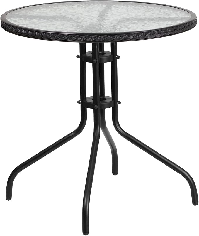 Flash Furniture Lila 28'' Round Glass Metal Table - Image 6