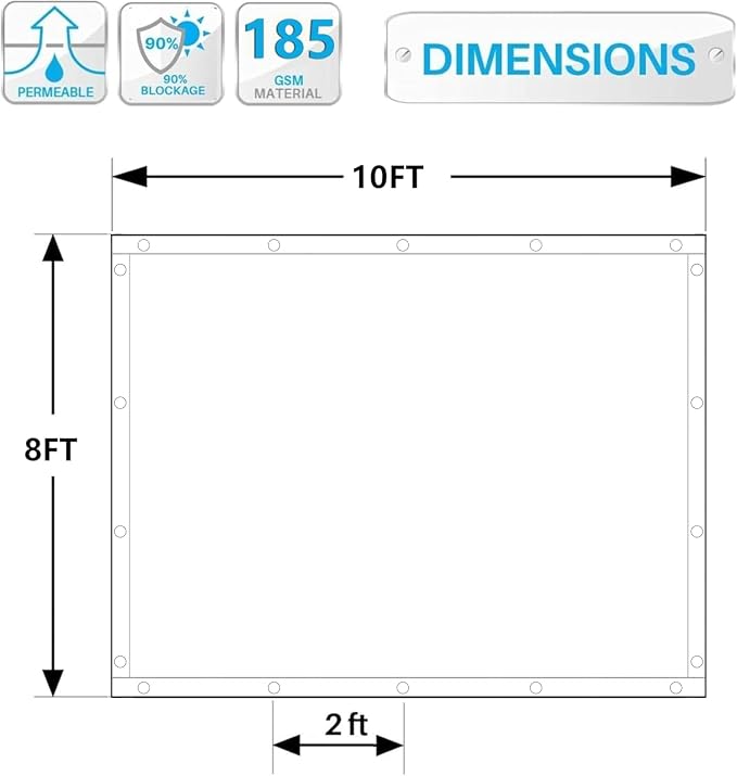 90% Shade Cloth Sun Fabric Privacy Screen Cover - Image 3