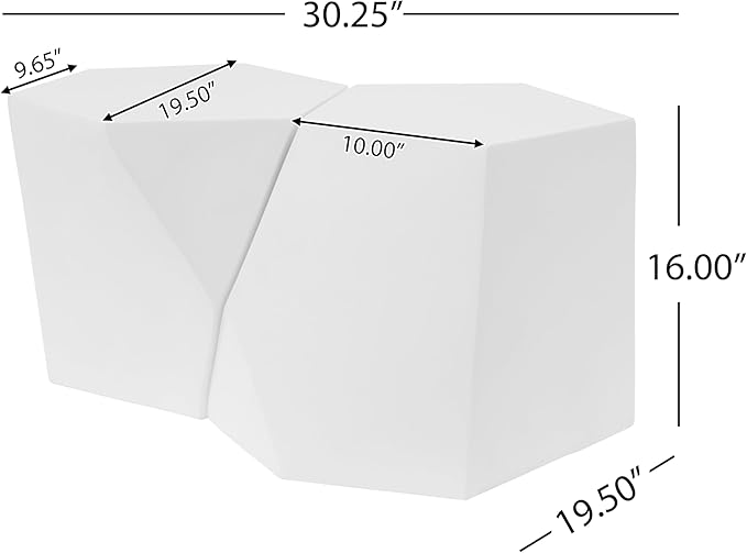 Christopher Knight Home Skyles Coffee Table Set of 2, Geometric Lightweight - Image 2
