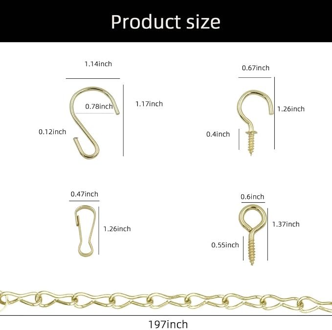 236 Inch Gold Hanging Baskets Chains - Image 4