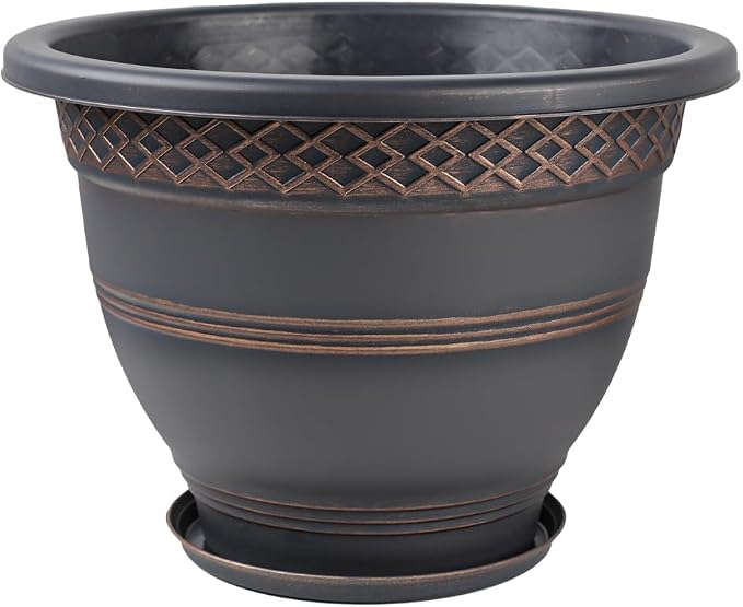 10 Inch 4 Pack Plant Pots, Plastic Flower Pot - Image 8
