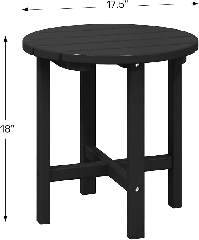 WestinTrends Dylan Adirondack Round Outdoor Side Table, Weathered Wood - Image 3