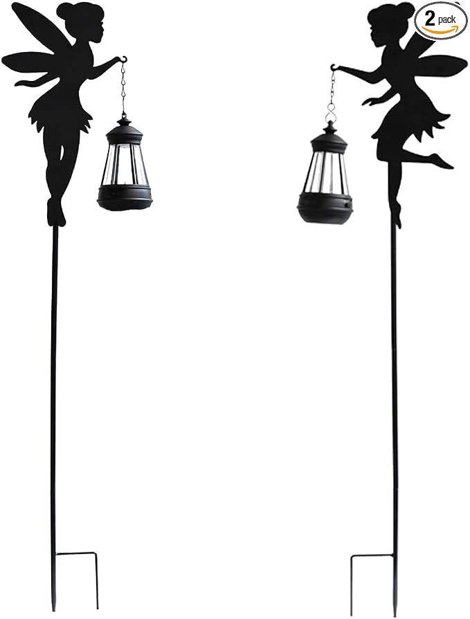 Solar Fairy Garden Stake Decorative Lantern Outdoor Waterproof, Outdoor Garden by YMTengFei
