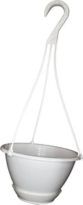 8" White Plastic Hanging Basket by Unknown
