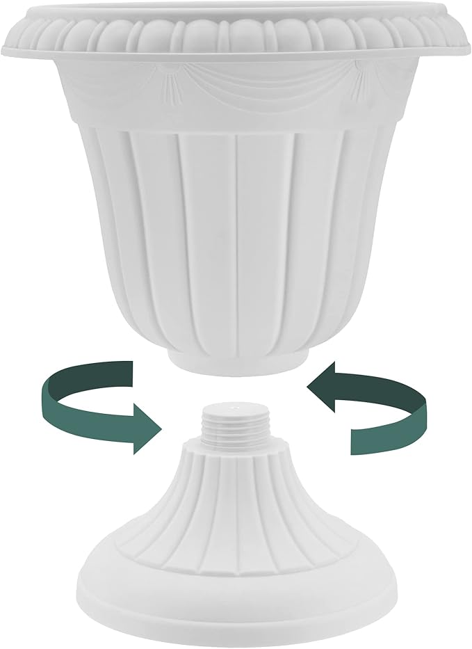 Arcadia Garden Products PL10BK Classic Traditional Plastic Urn Planter - Image 5