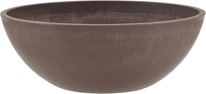 PSW Pot Collection M30C 12-inch Plastic/Stone/Wood Composite Low Bowl Planter – by PSW