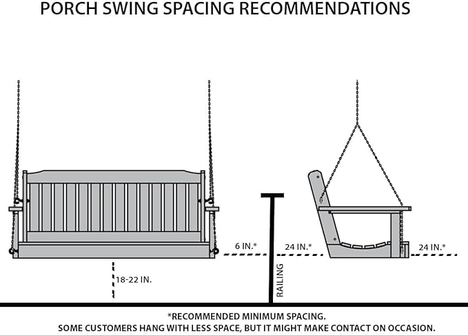 Amish Casual Heavy Duty Mission Treated Porch Swing, Unfinished, 8Ft Chains - Image 2