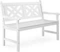 VINGLI 50" Outdoor Wood Bench, Weatehr Resistant Wooden Garden Patio Bench by VINGLI