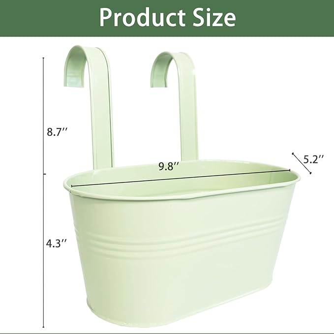 Balcony Hanging Planters Flower Pots, Fence Pot Hanging Plant Holders - Image 6