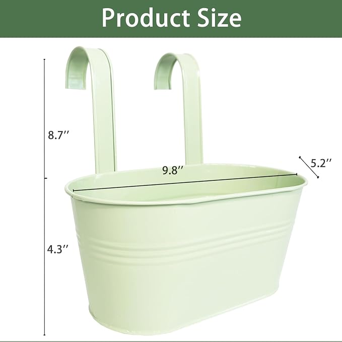 Balcony Hanging Planters Flower Pots, Fence Pot Hanging Plant Holders - Image 5