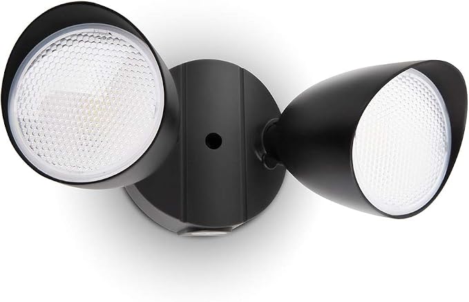 LUTEC 6222B-D2D 3500 Lumen 32 Watt Dusk to Dawn Dual-Head Flood Light Outdoor by LUTEC