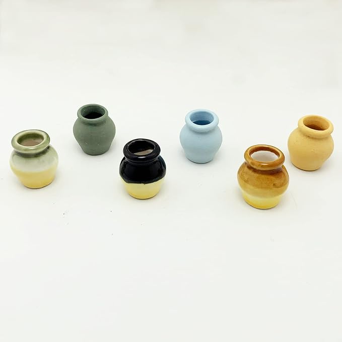 Miniature Terracotta Pots, 6 Pieces Mini Ceramic Clay Flower Pots Pottery - Image 7