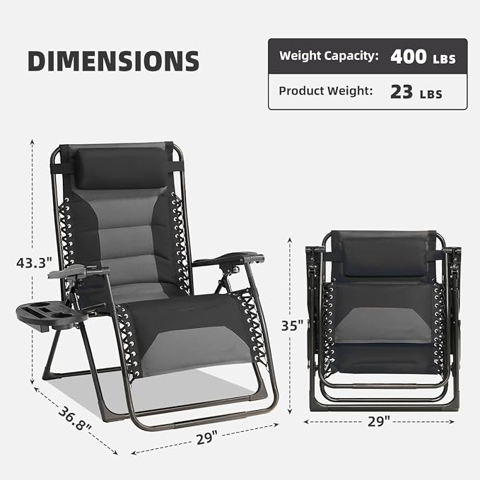 Zero Gravity Chair Oversized Padded Recliner - Image 3