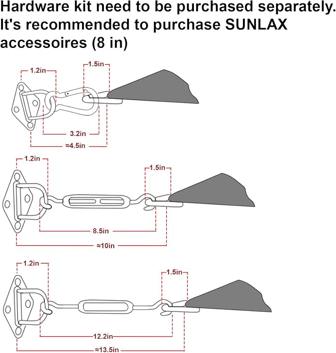 SUNLAX Sun Shade Sail 20' x 23' Silver Grey Rectangle Canopy Sail Shade Cover - Image 3