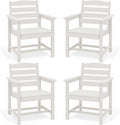 SERWALL Outdoor Dining Chairs Set of 4, All-Weather HDPE Patio Chair by SERWALL