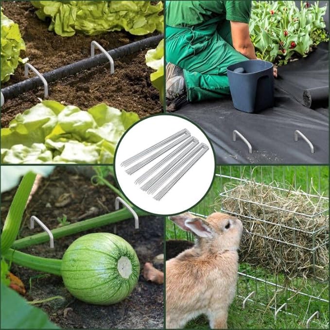FEED GARDEN 6 Inch 25 Pack Galvanized Landscape Staples 11 Gauge Anti-Rust - Image 7