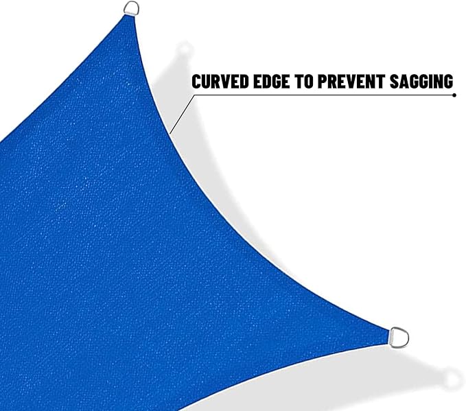 SUNNY GUARD Sun Shade Sail 8'x12' Rectangle Blue UV Block Sunshade - Image 7
