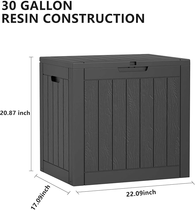 EasyUp 30 Gallon Outdoor Storage Box Waterproof, UV Resistant Outdoor Deck Box - Image 2