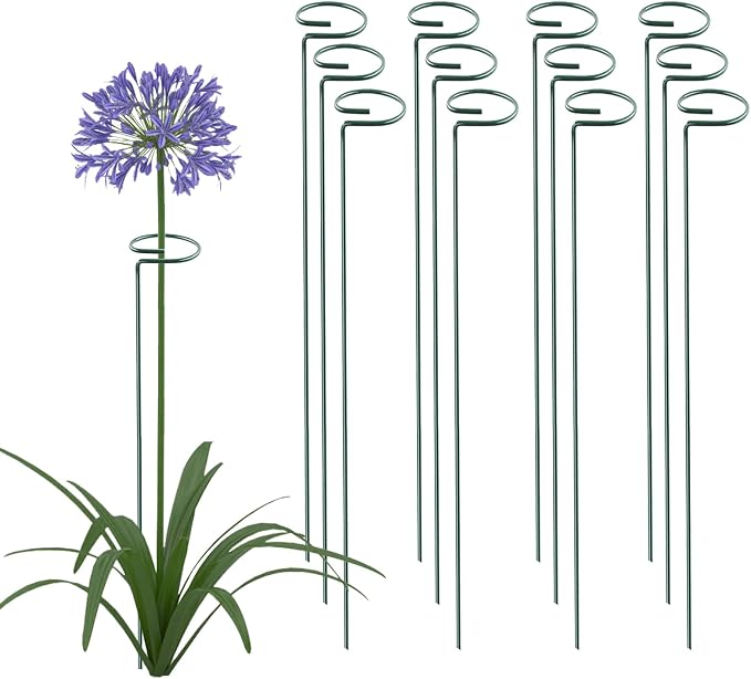 36 Inch 12 Packs Plant Support Stakes, Garden Single stemmed Plant Support Hoops by ThealynGardens