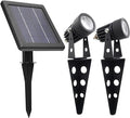 Mini 50X Twin Solar-Powered Flag Pole Light Cast Aluminium Cool White LED by SolarLightMart