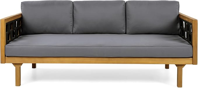 Christopher Knight Home Rosie Acacia Wood Outdoor Daybed Sofa - Image 5