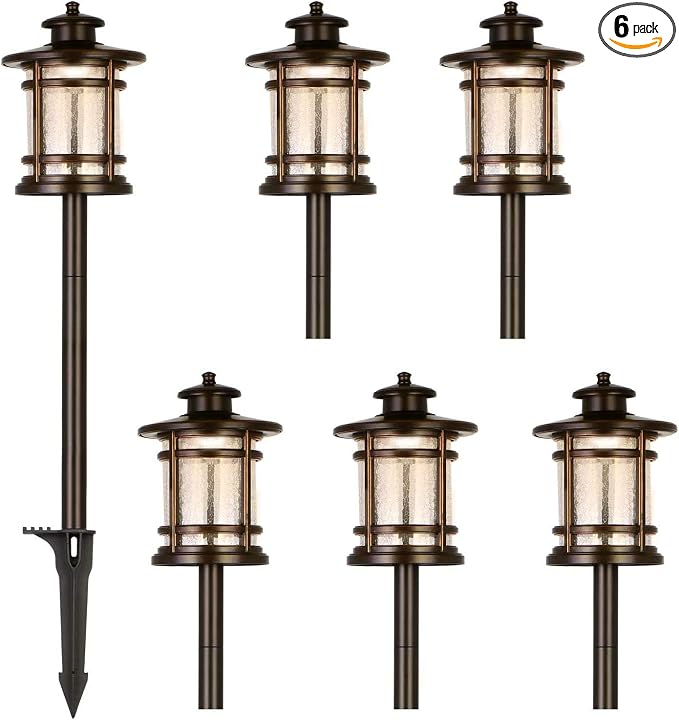 hykolity Low Voltage ORB LED Landscape Path Light W/Crackled Shade, 3.4W 155LM by hykolity