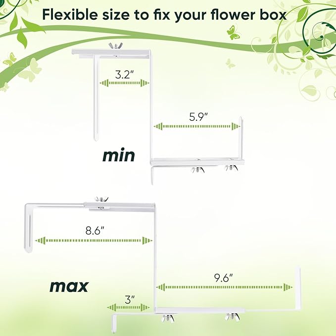 Adjustable Planter Box Bracket, Flower Box Holder Brackets - Image 3