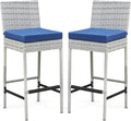 ECOTOUGE Outdoor Bar Stools Set of 2, Wicker Woven Patio Stools & Patio Bar by ECOTOUGE