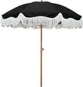 AMMSUN Boho Fringe Umbrella Outdoor Patio, 6.5ft UPF50+ Picnic Umbrella by AMMSUN