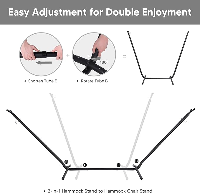 SUNCREAT 2-in-1 Hammocks Convertible Portable Double Hammock - Image 4
