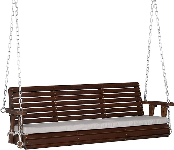 VINGLI Heavy Duty 880 LBS Patio Wooden Porch Swing Outdoor by VINGLI