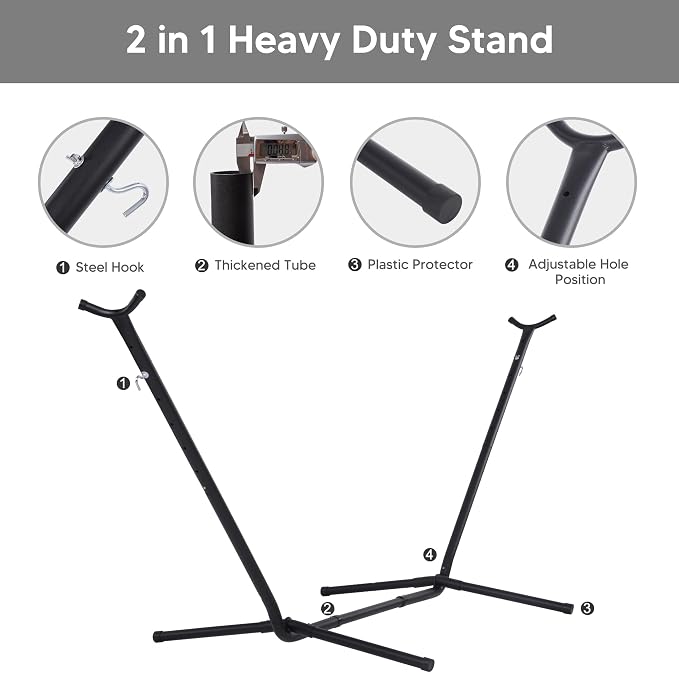 SUNCREAT 2-in-1 Convertible Free Standing Hammock - Image 8