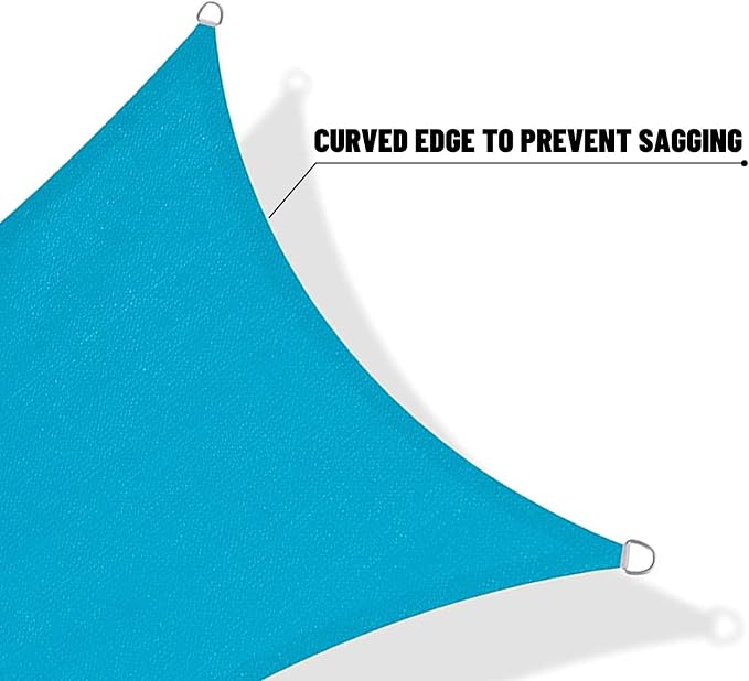 SUNNY GUARD Custom Size 8'x8'x11.3'Turquoise Blue Sun Shade Sail Right Triangle - Image 7