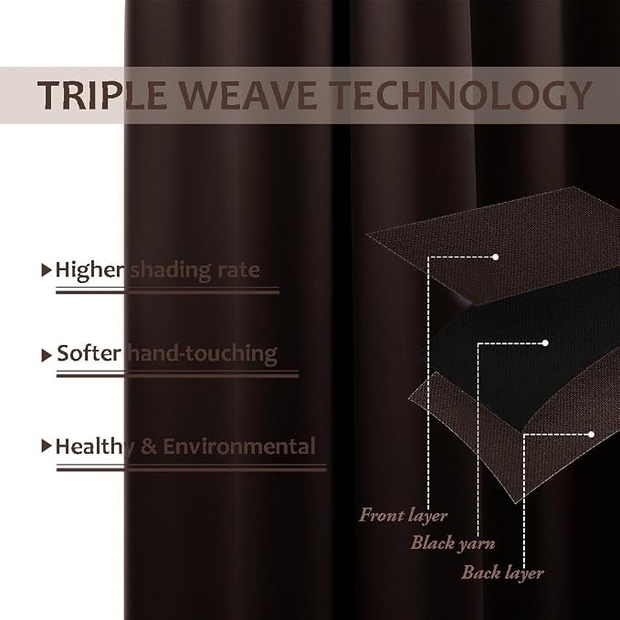 NICETOWN 2 Panels Brown Outdoor Curtains - Image 8