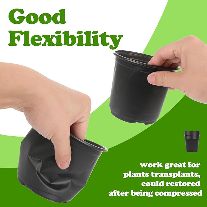 100 Packs 6 Inch Nursery Pots, 4 5 6 Inches Plastic Nursery Pots - Image 4