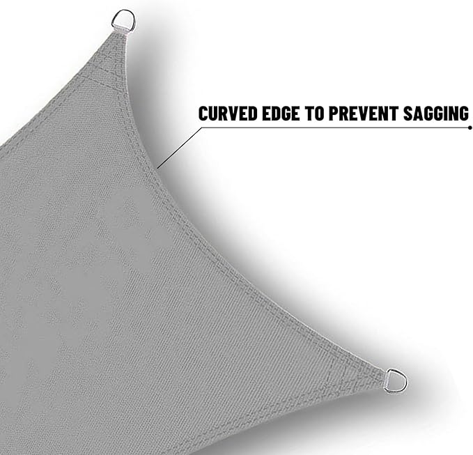 SUNNY GUARD Waterproof Sun Shade Sail 8' x 20' Charcoal Rectangle UV Block - Image 4