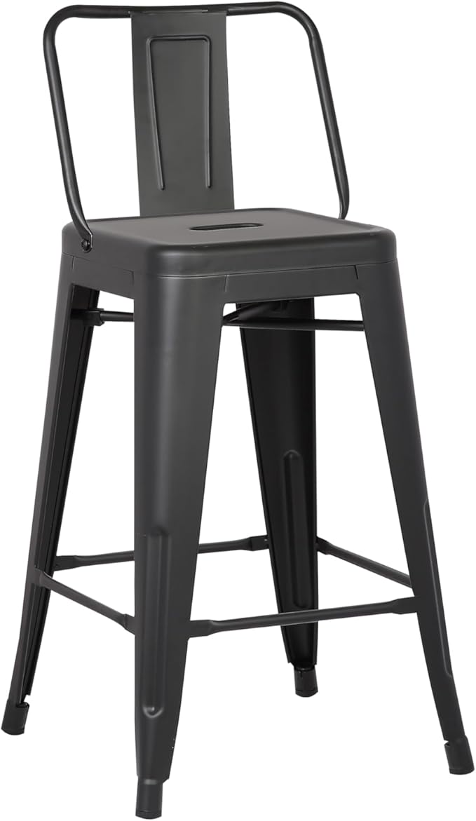 AC Pacific 24” Metal Barstool Set of 2 – Country Rustic Style - Image 4