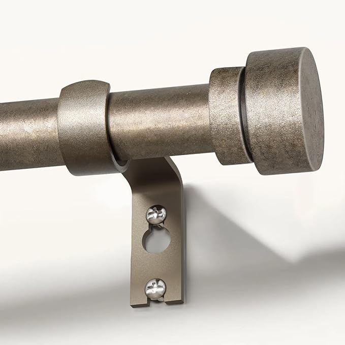 Retro Silver Curtain Rods for Windows 66 to 120 Inches Adjustable Length Heavy by Unknown